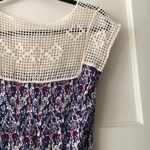 boho dress with crochet top details